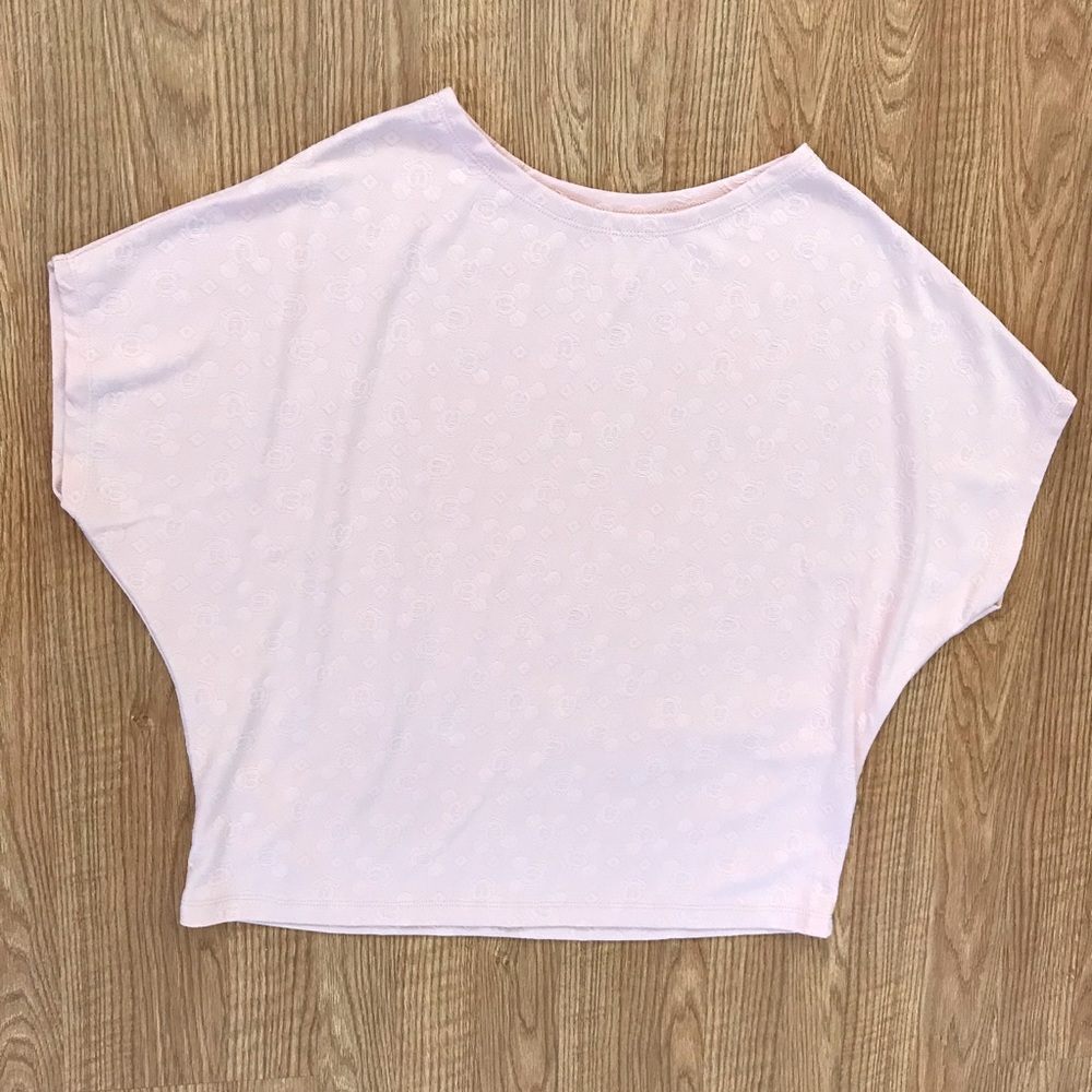 Pink Mickey Embroidered Shirt